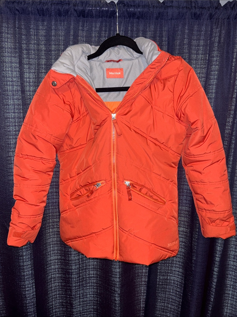 Marmot Kids Orange Hooded Puffer Jacket